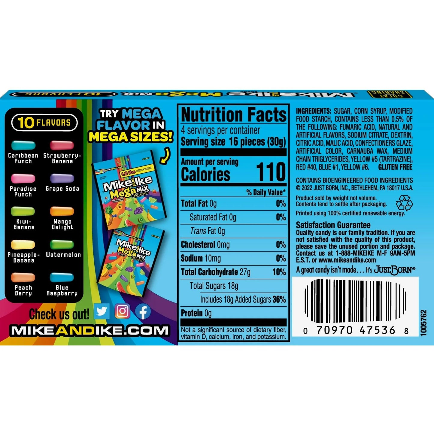 Mike and Ike Chewy Candy 3 Pack (4.25 oz Theater Boxes) – Sour/Bold Fruit Flavor, Gluten-Free, Fat-Free – Bulk Candy for Movie Nights, Gifts & Vending