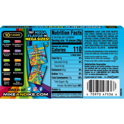 Mike and Ike Chewy Candy 3 Pack (4.25 oz Theater Boxes) – Sour/Bold Fruit Flavor, Gluten-Free, Fat-Free – Bulk Candy for Movie Nights, Gifts & Vending