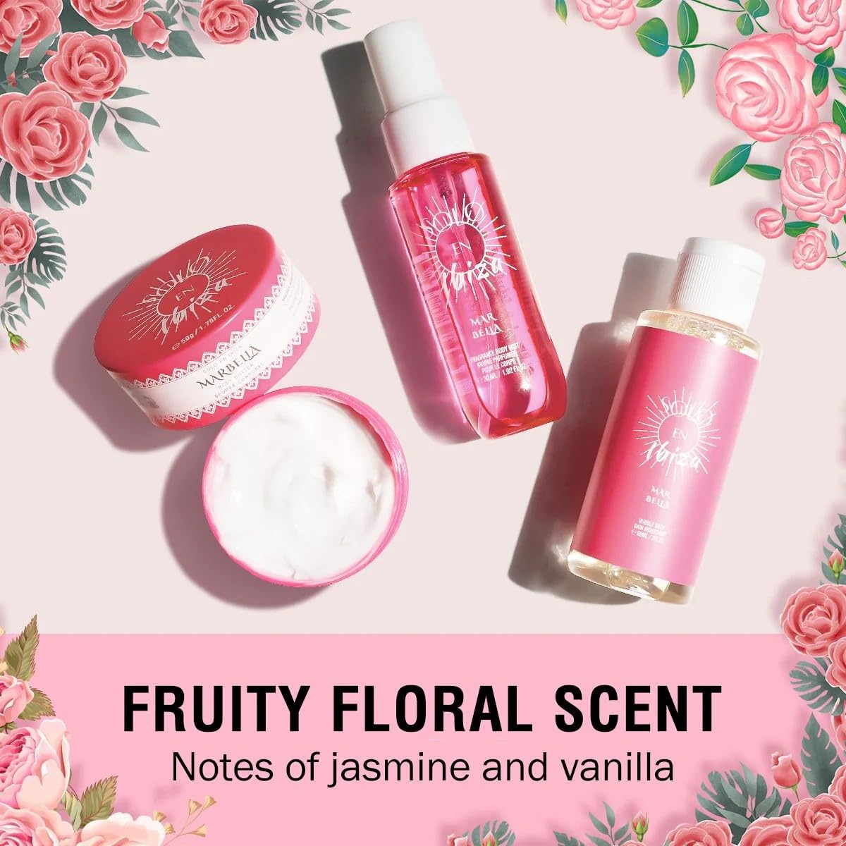 Bath & Body Gift Set – 3 Scents Available – Travel Size Spa Kit for Women