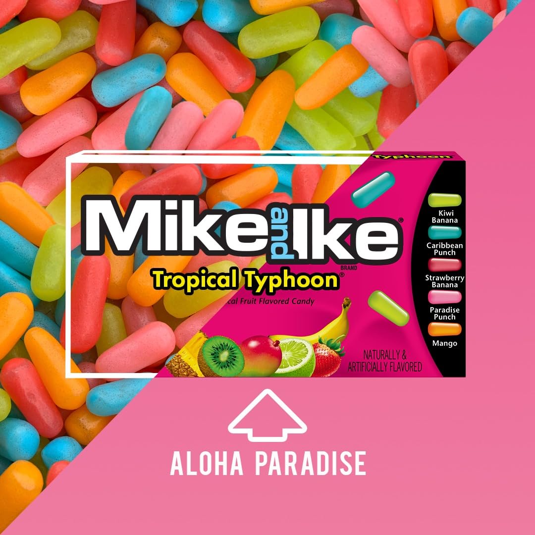 Mike and Ike Chewy Candy 3 Pack (4.25 oz Theater Boxes) – Sour/Bold Fruit Flavor, Gluten-Free, Fat-Free – Bulk Candy for Movie Nights, Gifts & Vending
