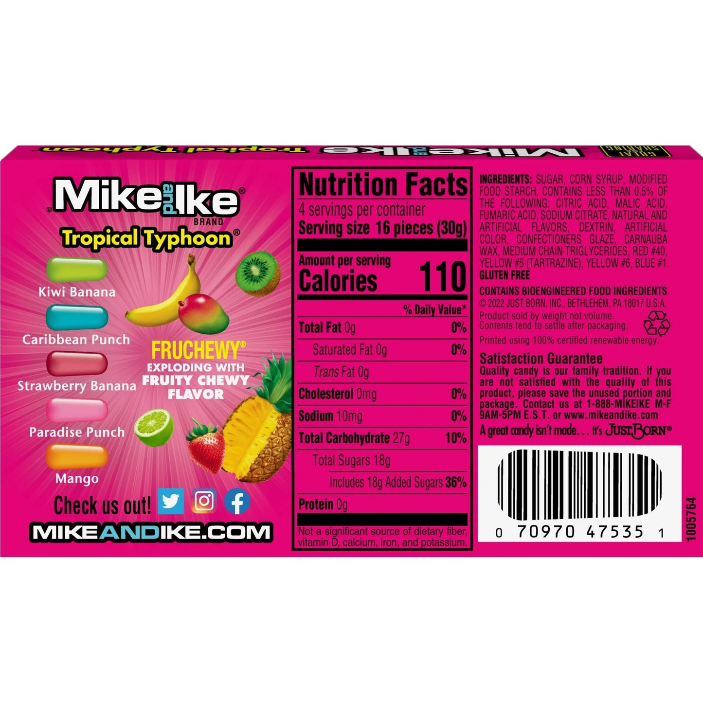 Mike and Ike Chewy Candy 3 Pack (4.25 oz Theater Boxes) – Sour/Bold Fruit Flavor, Gluten-Free, Fat-Free – Bulk Candy for Movie Nights, Gifts & Vending
