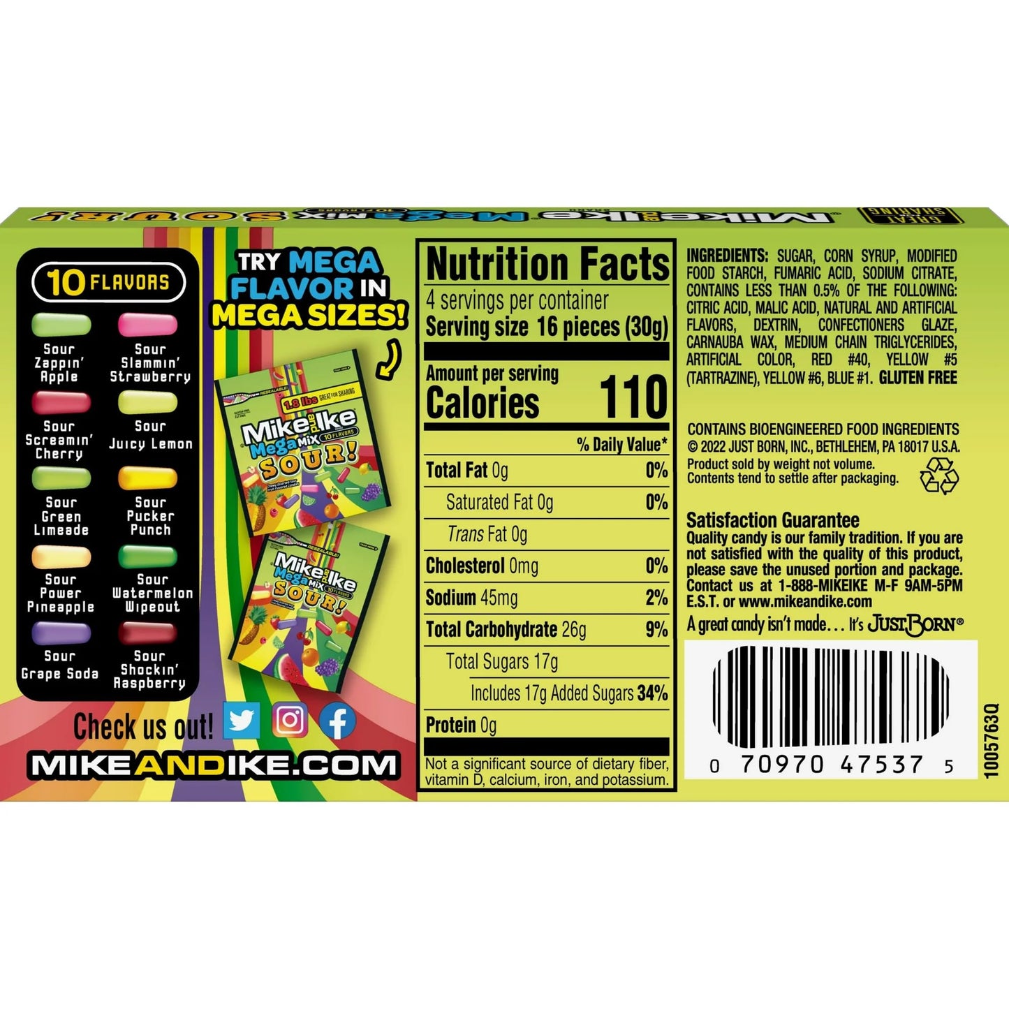 Mike and Ike Chewy Candy 3 Pack (4.25 oz Theater Boxes) – Sour/Bold Fruit Flavor, Gluten-Free, Fat-Free – Bulk Candy for Movie Nights, Gifts & Vending