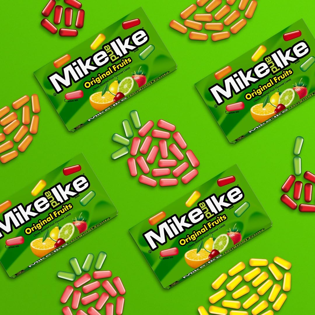 Mike and Ike Chewy Candy 3 Pack (4.25 oz Theater Boxes) – Sour/Bold Fruit Flavor, Gluten-Free, Fat-Free – Bulk Candy for Movie Nights, Gifts & Vending