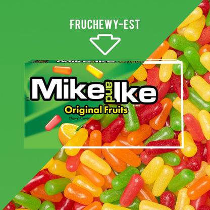 Mike and Ike Chewy Candy 3 Pack (4.25 oz Theater Boxes) – Sour/Bold Fruit Flavor, Gluten-Free, Fat-Free – Bulk Candy for Movie Nights, Gifts & Vending