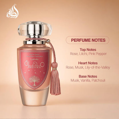 Lattafa Mohra Silky Rose For Women EDP 100ml 3.4oz