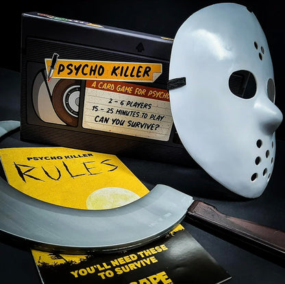 Escape Tabletop Games: Psycho Killer: Third Edition - The Card Game, Can You Survive? Fast-Paced Party Game, Ages 16+, 2-6 Players, Amazon Exclusive