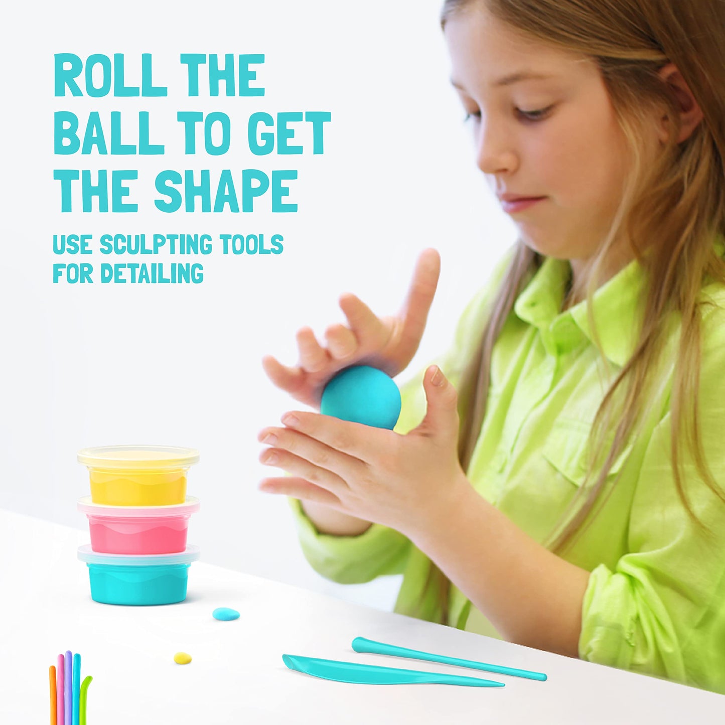 Hey Clay Dinos Set-Colourful Modeling Kids-Air Dry Clay Kit 15 cans and Sculpting Tools with Fun Interactive Instructions App