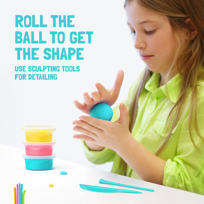 Hey Clay Dinos Set-Colourful Modeling Kids-Air Dry Clay Kit 15 cans and Sculpting Tools with Fun Interactive Instructions App