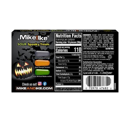 Mike and Ike - Halloween Sour Spooky Treats Chewy Candy - 12 Pack of 4.25 oz Theater Boxes – Limited Edition - Gluten-Free, Kosher, Halal – Bulk for Movie Nights, Gifts & Vending