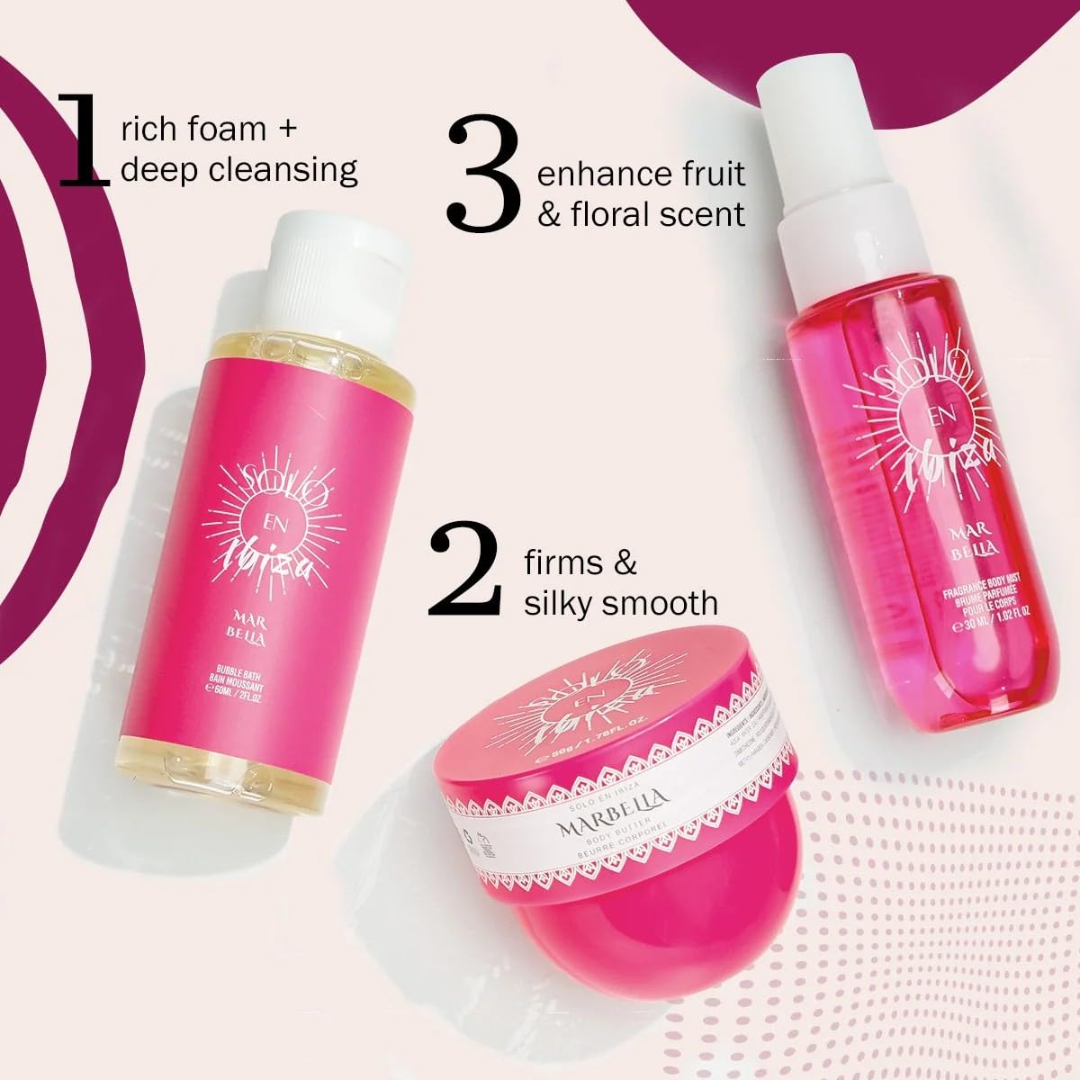 Bath & Body Gift Set – 3 Scents Available – Travel Size Spa Kit for Women