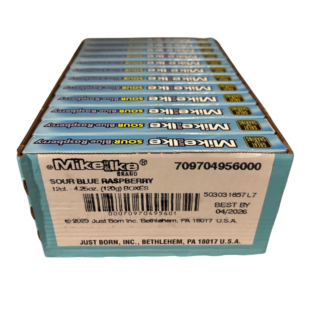 Mike and Ike Chewy Candy - 12 Pack of 4.25 oz Theater Boxes – Gluten-Free, Fat-Free, Kosher – Bulk for Movie Nights, Gifts & Vending