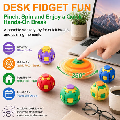 3D Finger Press Spin Auto Gyro Ball Fidget Spinner Stress Relief Rotating Toy