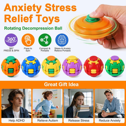 3D Finger Press Spin Auto Gyro Ball Fidget Spinner Stress Relief Rotating Toy