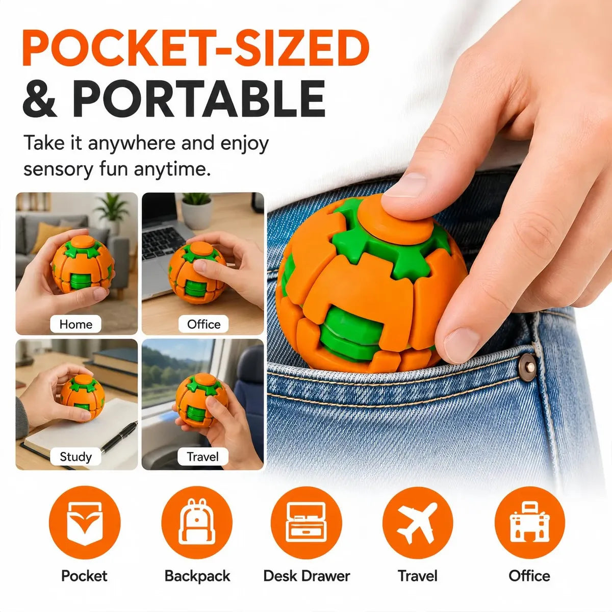 3D Finger Press Spin Auto Gyro Ball Fidget Spinner Stress Relief Rotating Toy