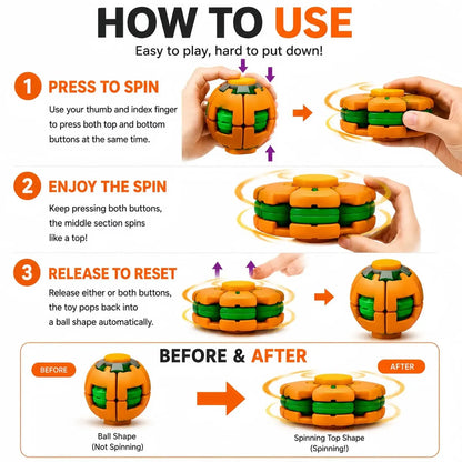 3D Finger Press Spin Auto Gyro Ball Fidget Spinner Stress Relief Rotating Toy
