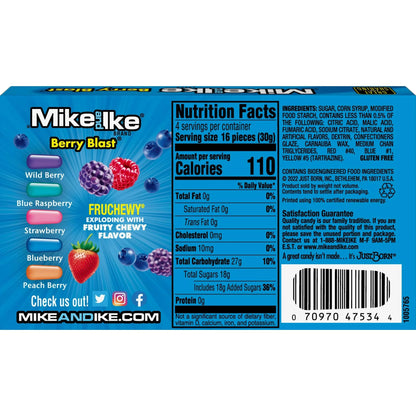 Mike and Ike Chewy Candy 3 Pack (4.25 oz Theater Boxes) – Sour/Bold Fruit Flavor, Gluten-Free, Fat-Free – Bulk Candy for Movie Nights, Gifts & Vending