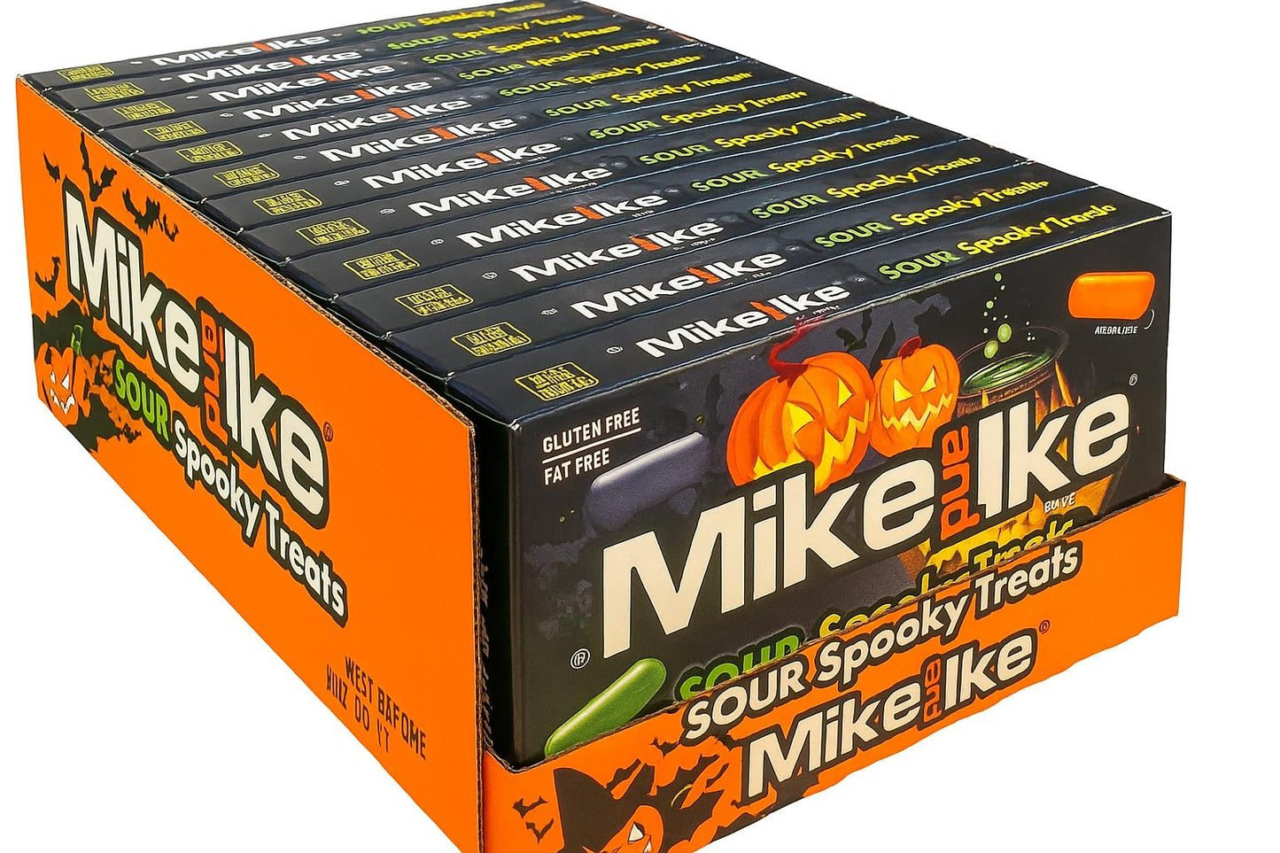 Mike and Ike - Halloween Sour Spooky Treats Chewy Candy - 12 Pack of 4.25 oz Theater Boxes – Limited Edition - Gluten-Free, Kosher, Halal – Bulk for Movie Nights, Gifts & Vending